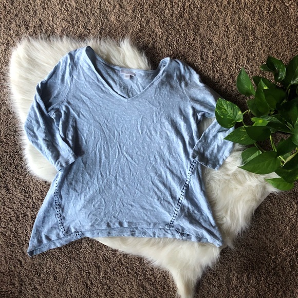 J. Jill Tops - Baby Blue Linen Blouse